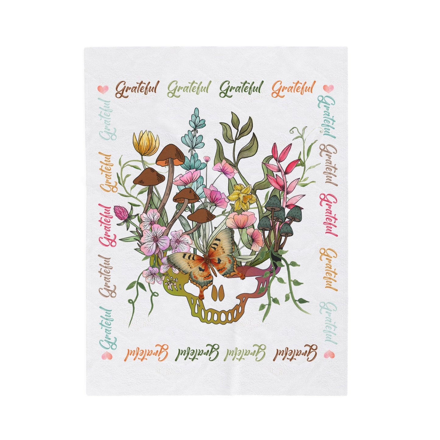 The Dead, Grateful Dead, Grateful, Stealie, Steal your face, Dead head, gift, flowers,mushroom, butterfly, Velveteen Plush Blanket, 3 sizes