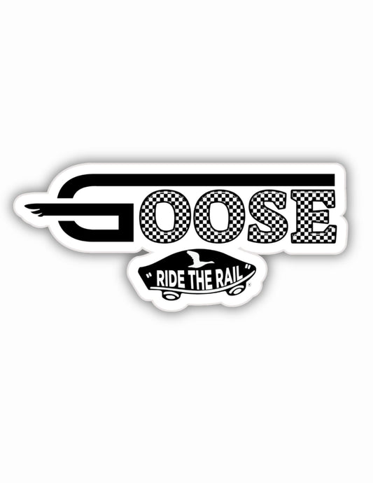 Goose, Goose the band, Vans Inspired, Ride the rail, checkerboard, skater, lot, sticker, slap, decal indoor outdoor