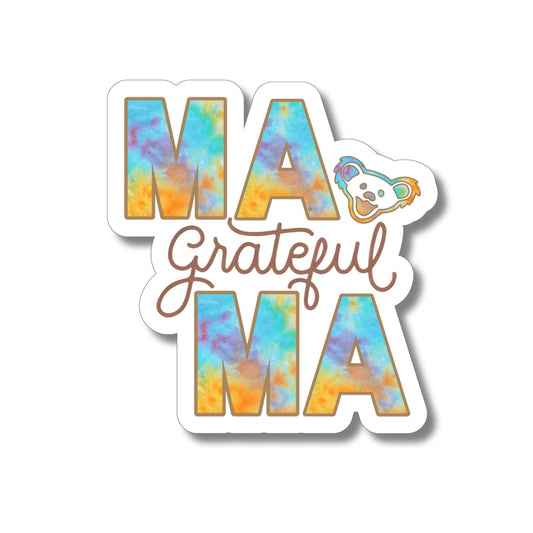 Grateful Mama, Grateful Dead, Mama Bear, Tie Dye, Dead Head, Mom, Die-Cut Sticker Indoor/Outdoor slap