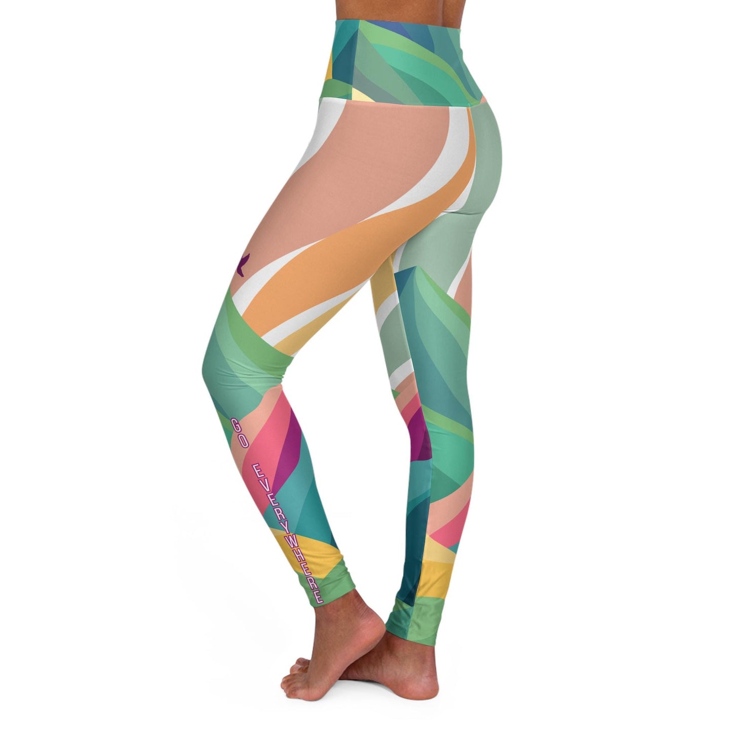Yoga Leggings, Go Everywhere Feel Everything, High Waisted, Western Sun Design, Goose the Band, Adventure Pants, Traveler Gift