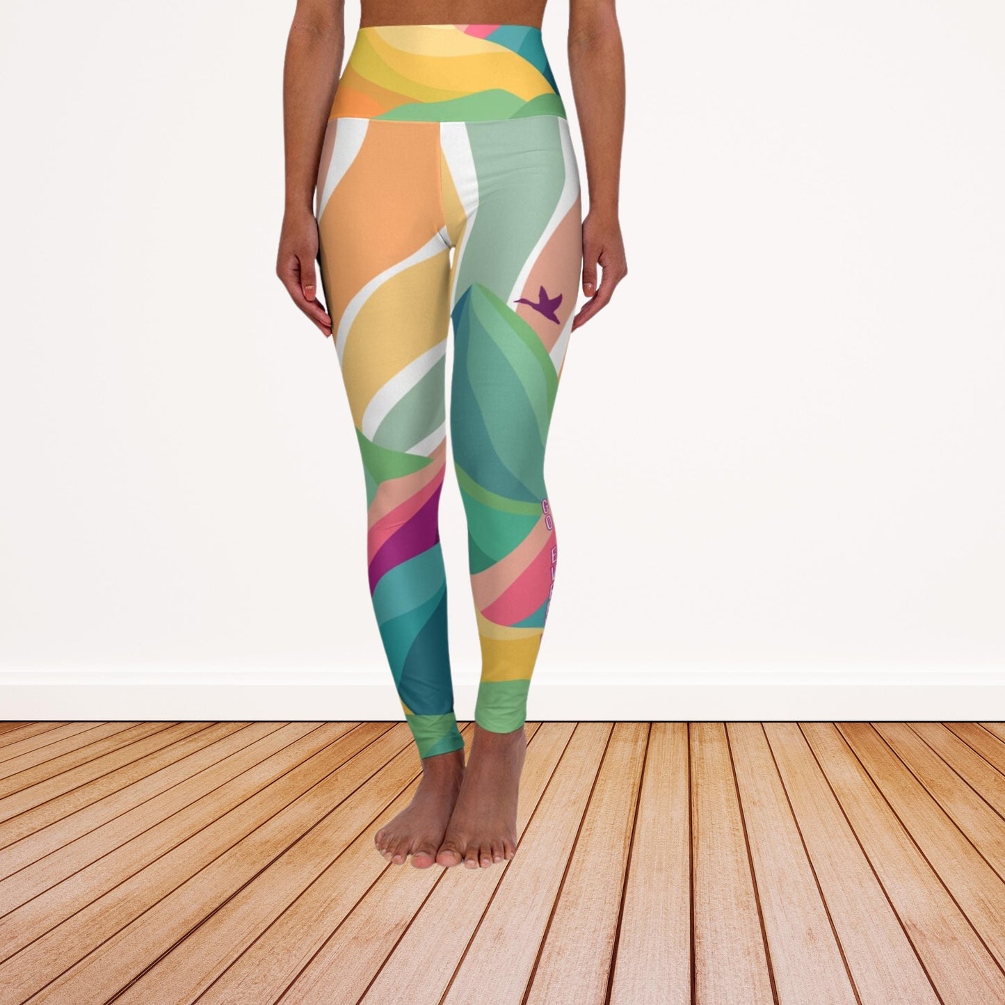 Yoga Leggings, Go Everywhere Feel Everything, High Waisted, Western Sun Design, Goose the Band, Adventure Pants, Traveler Gift