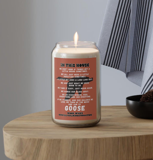 Soy Candle, Goose the Band In This House Lyrics, 13.75oz Scented Candle Home Decor, Music Lover Gift, Hand Poured, Goose