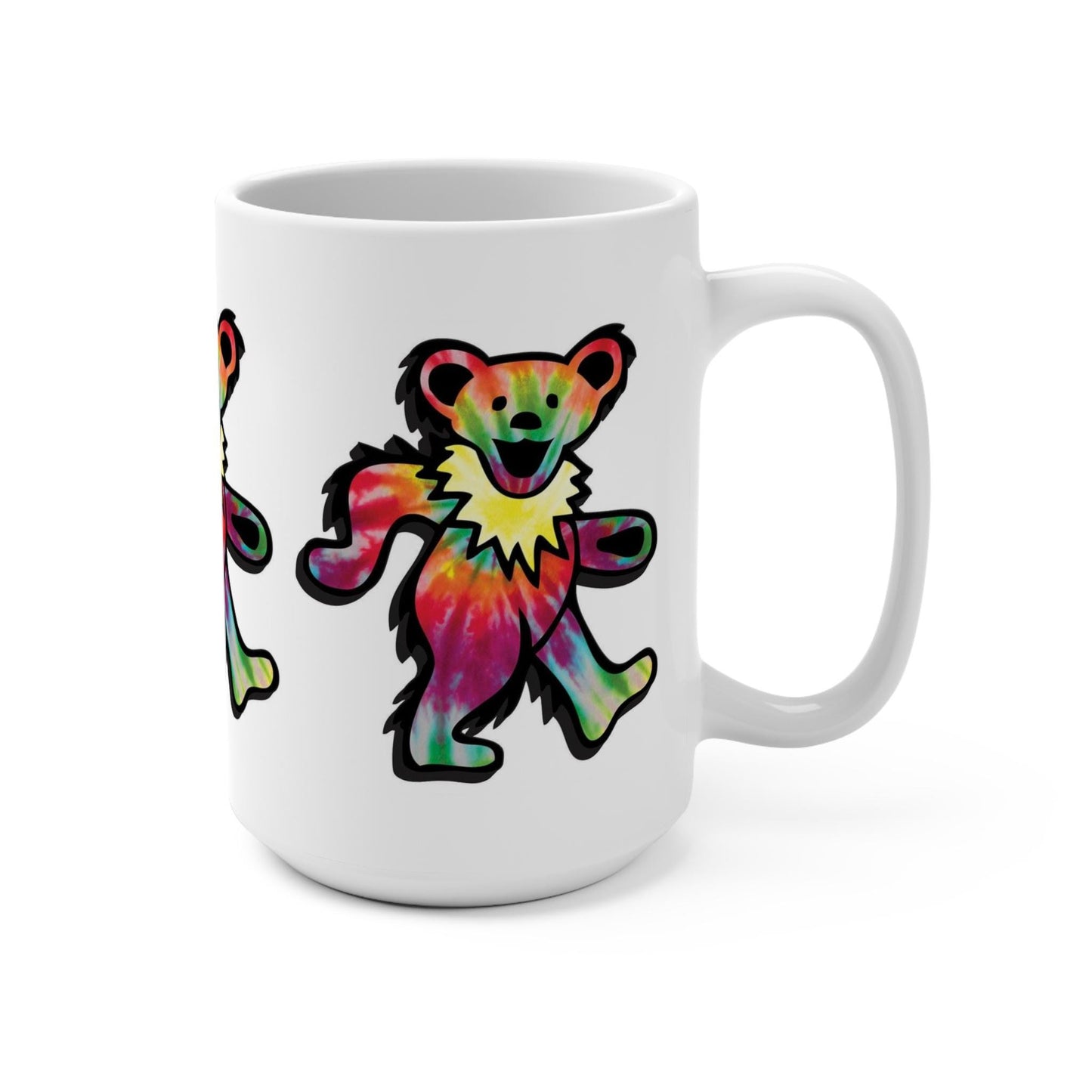 The Dead, Grateful, Bear, Tie dye, music gift, coffee, tea, mug, fan art, Deadhead