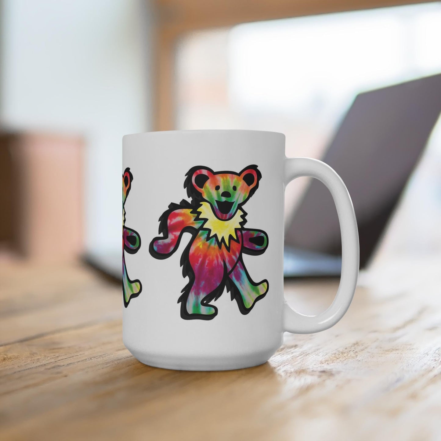 The Dead, Grateful, Bear, Tie dye, music gift, coffee, tea, mug, fan art, Deadhead