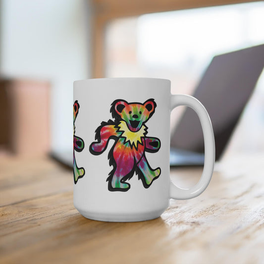 The Dead, Grateful, Bear, Tie dye, music gift, coffee, tea, mug, fan art, Deadhead