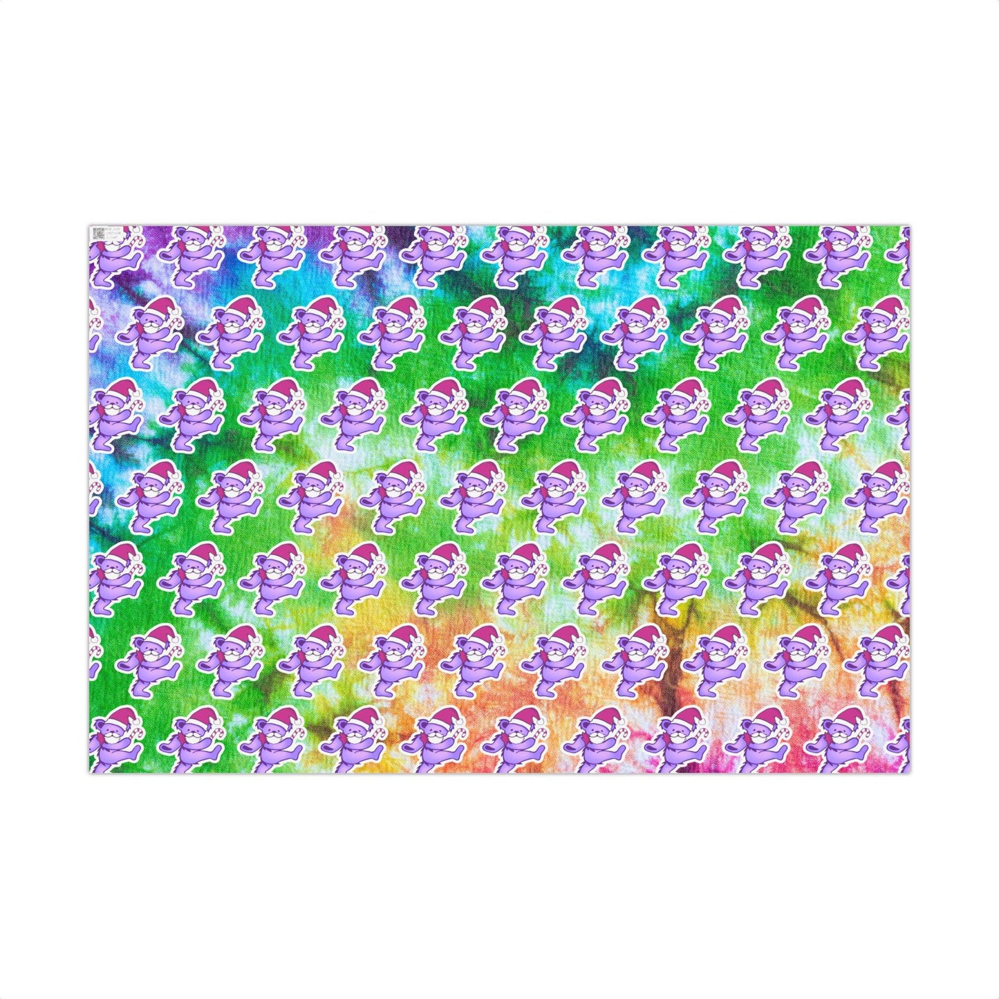 Wrapping Paper, The Dead Dancing Bear Tie Dye Christmas Gift Wrap, Grateful Dead Inspired, Holiday Paper Roll, Festive Gift Wrap Sheets,