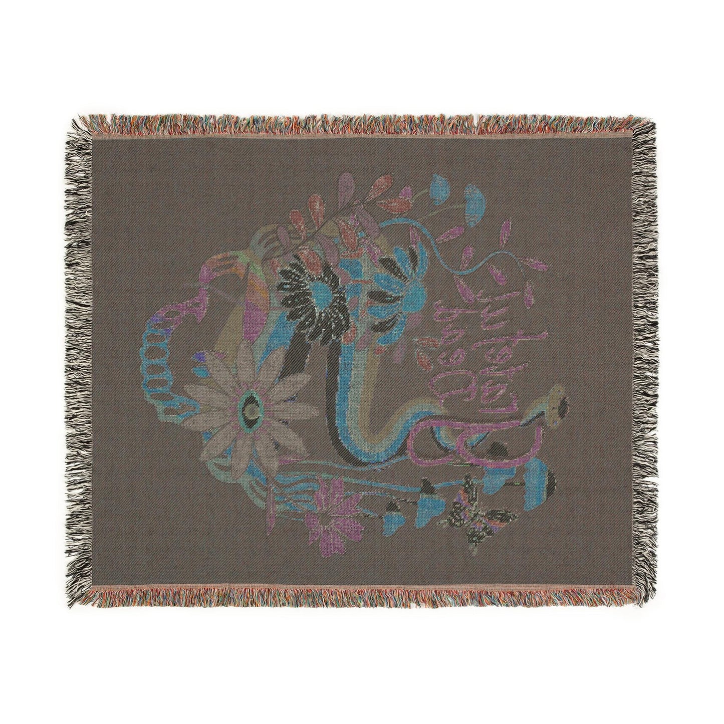 Blanket, throw, tapestry, Inspired Dead Head Flower Steelie Botanical