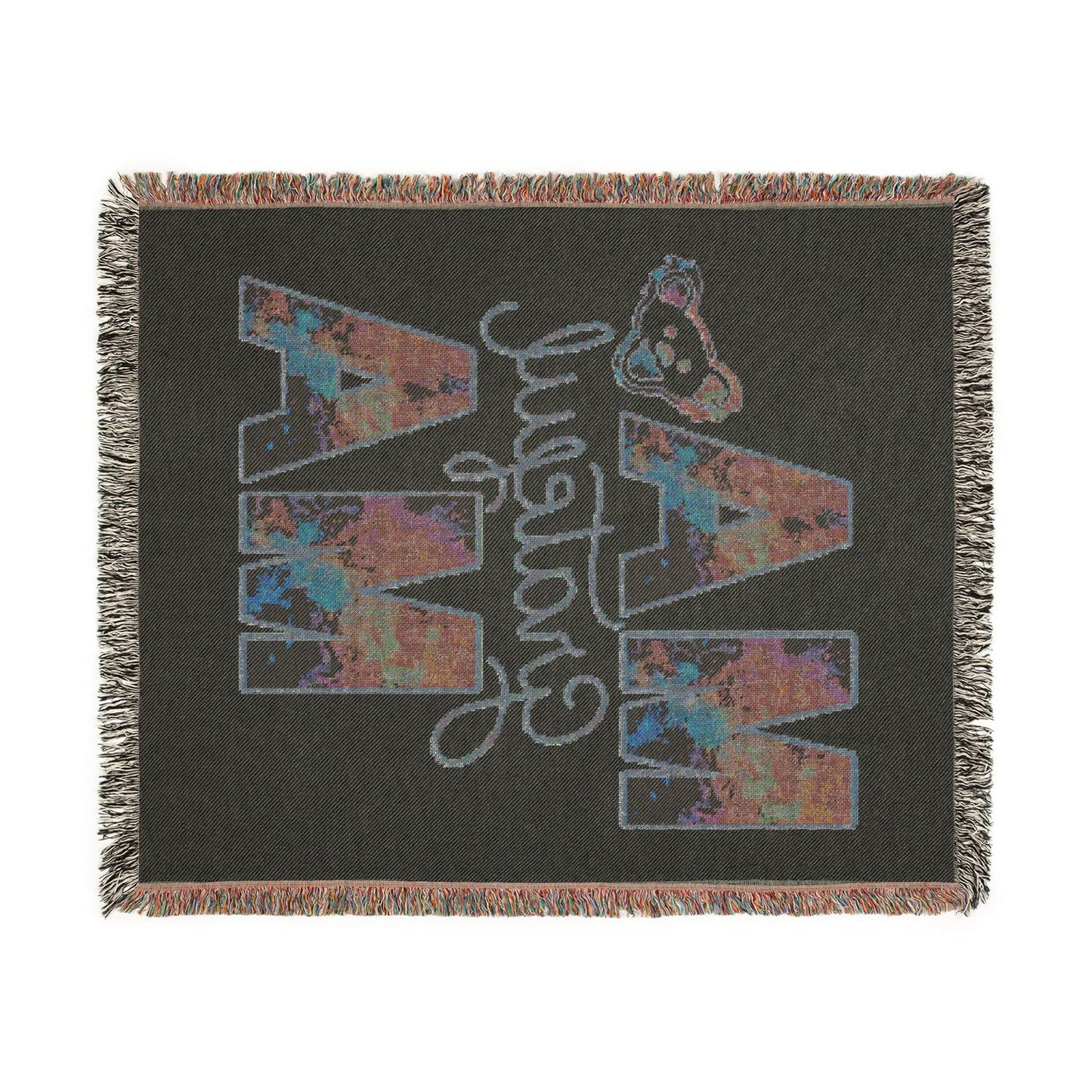 Grateful Mama Grateful Dead Bear Tie Dye Blanket | Woven Tapestry Throw