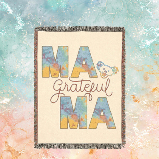 Grateful Mama Grateful Dead Bear Tie Dye Blanket | Woven Tapestry Throw