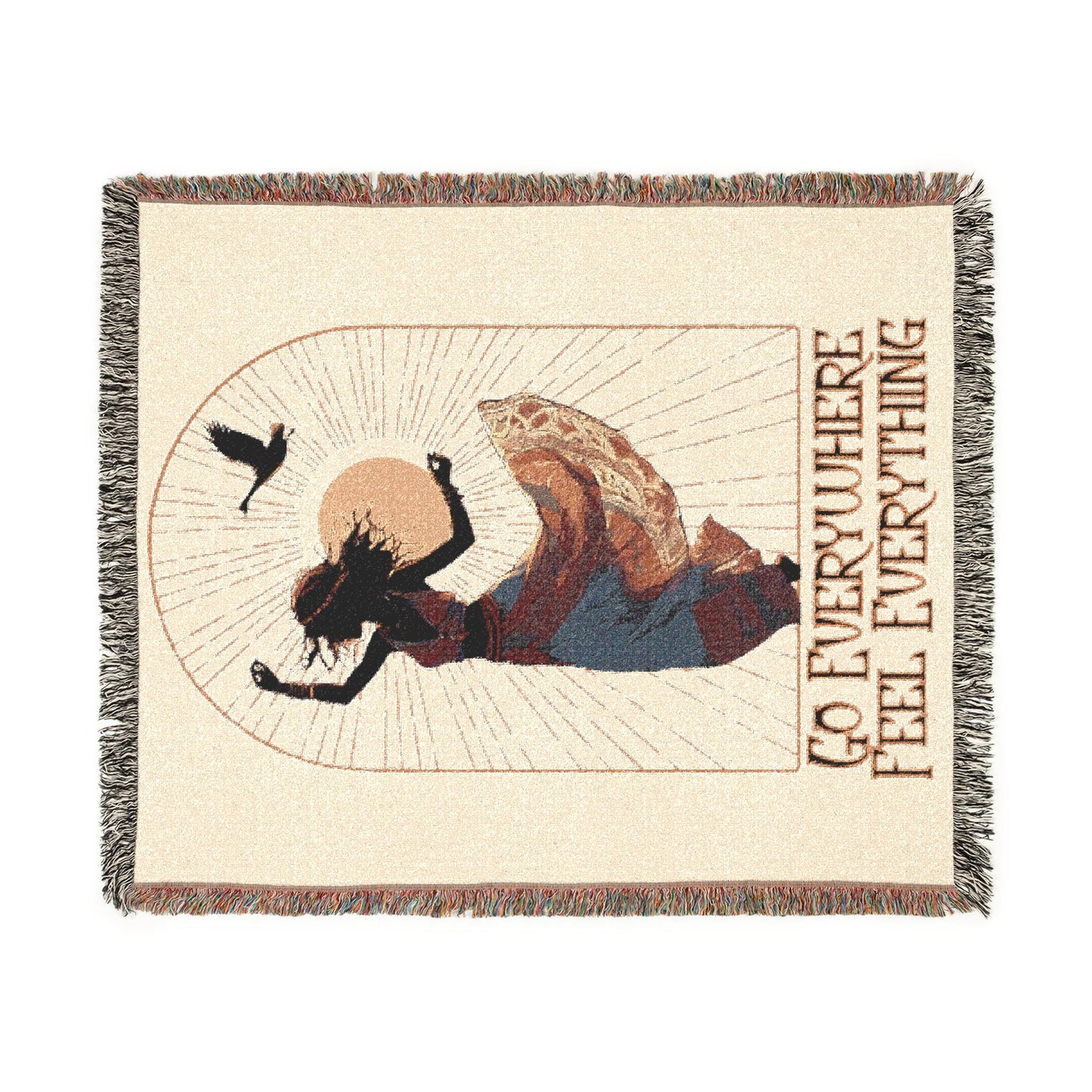 Goose Band Western Sun Blanket, Woven Throw TapestryTravel Vibe