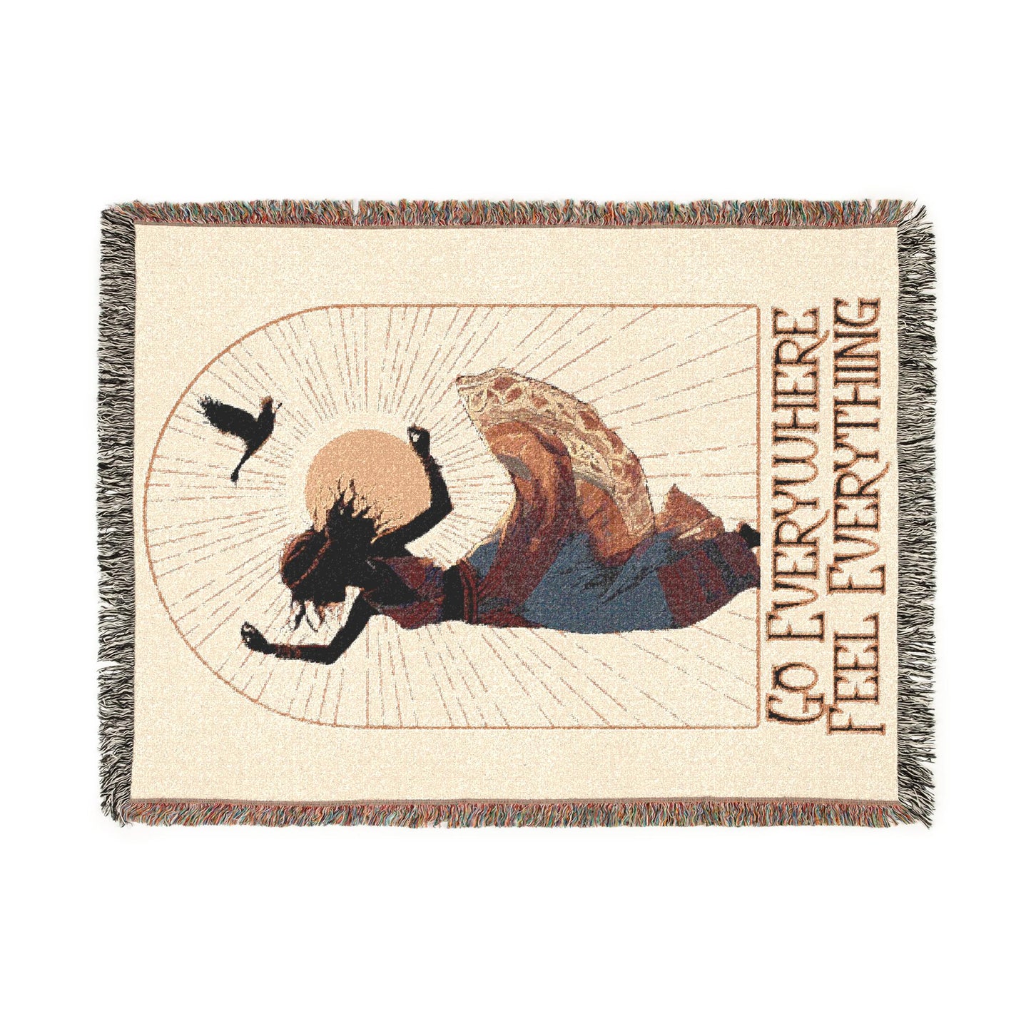 Goose Band Western Sun Blanket, Woven Throw TapestryTravel Vibe