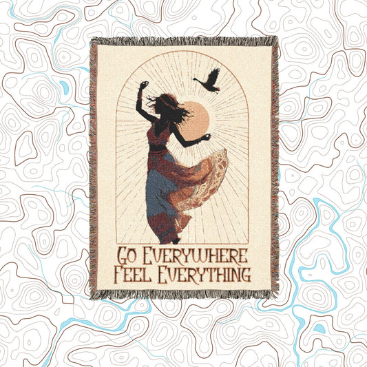 Goose Band Western Sun Blanket, Woven Throw TapestryTravel Vibe