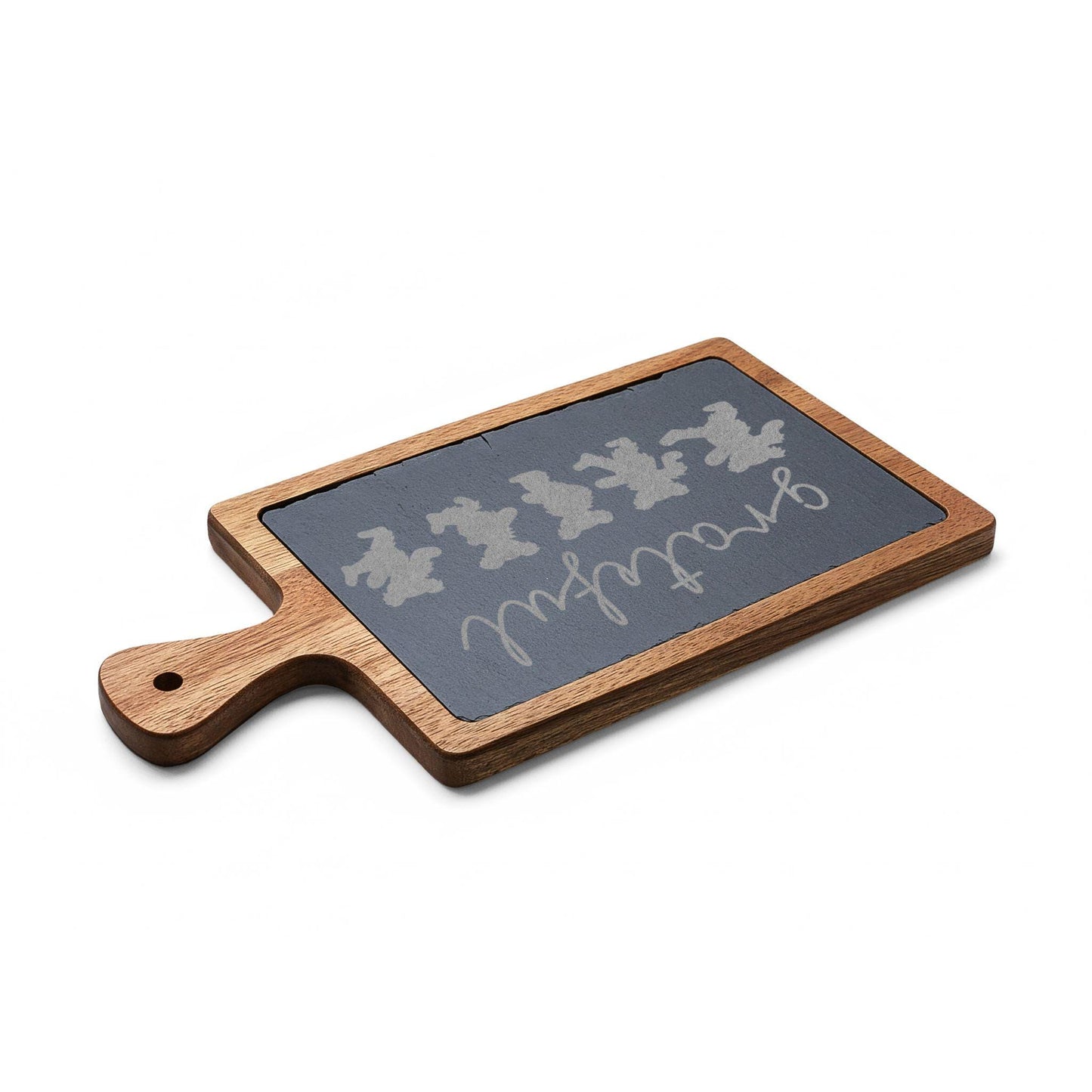 Grateful Script with Dancing Bears Charcuterie Board | Engraved Slate, serving tray, dead head