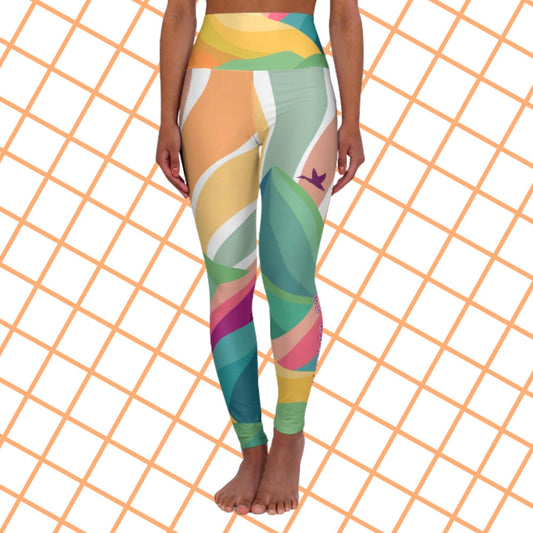 Yoga Leggings, Go Everywhere Feel Everything, High Waisted, Western Sun Design, Goose the Band, Adventure Pants, Traveler Gift