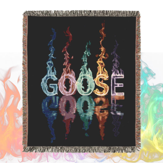 Goose Band Flames Woven Blanket | Tapestry Throw