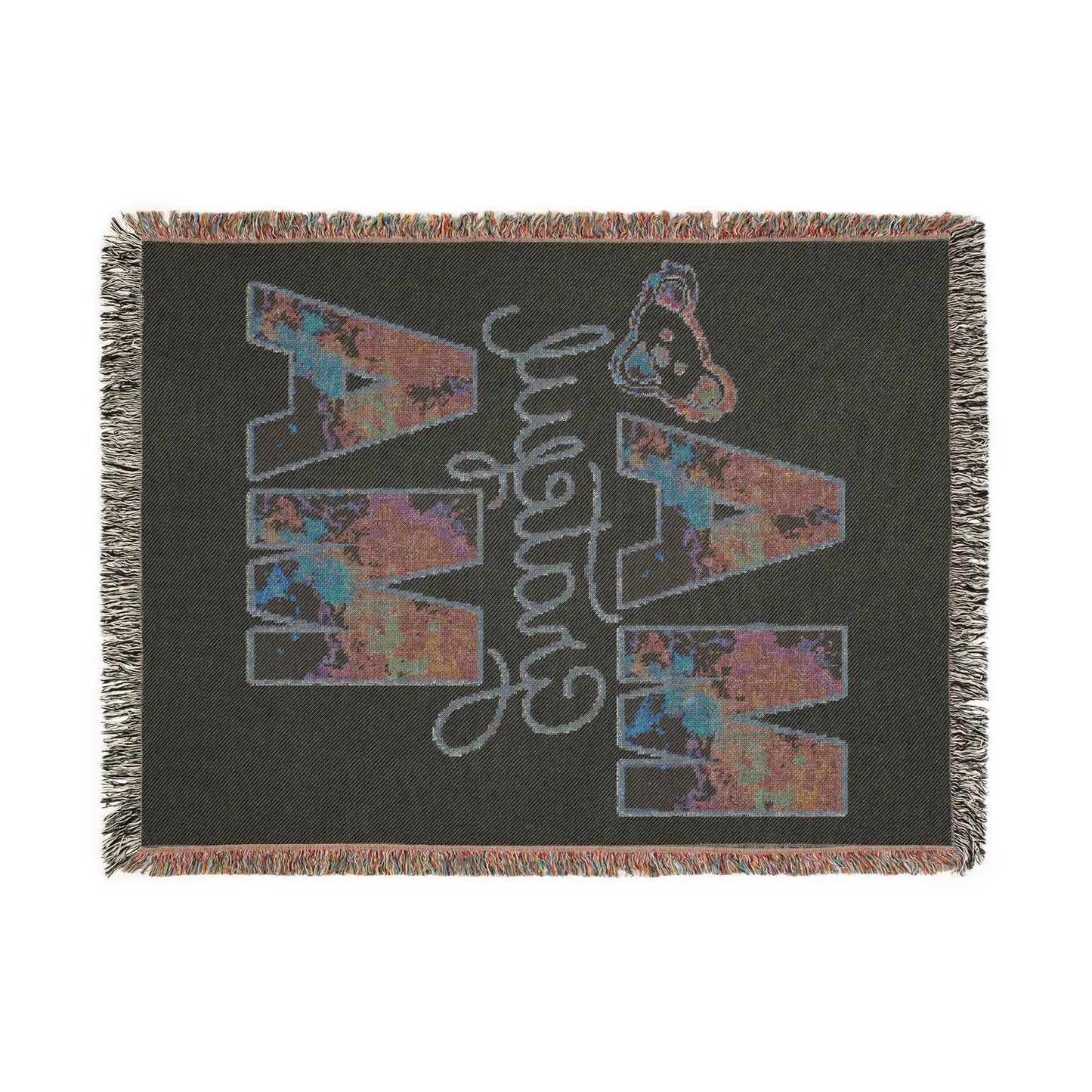 Grateful Mama Grateful Dead Bear Tie Dye Blanket | Woven Tapestry Throw