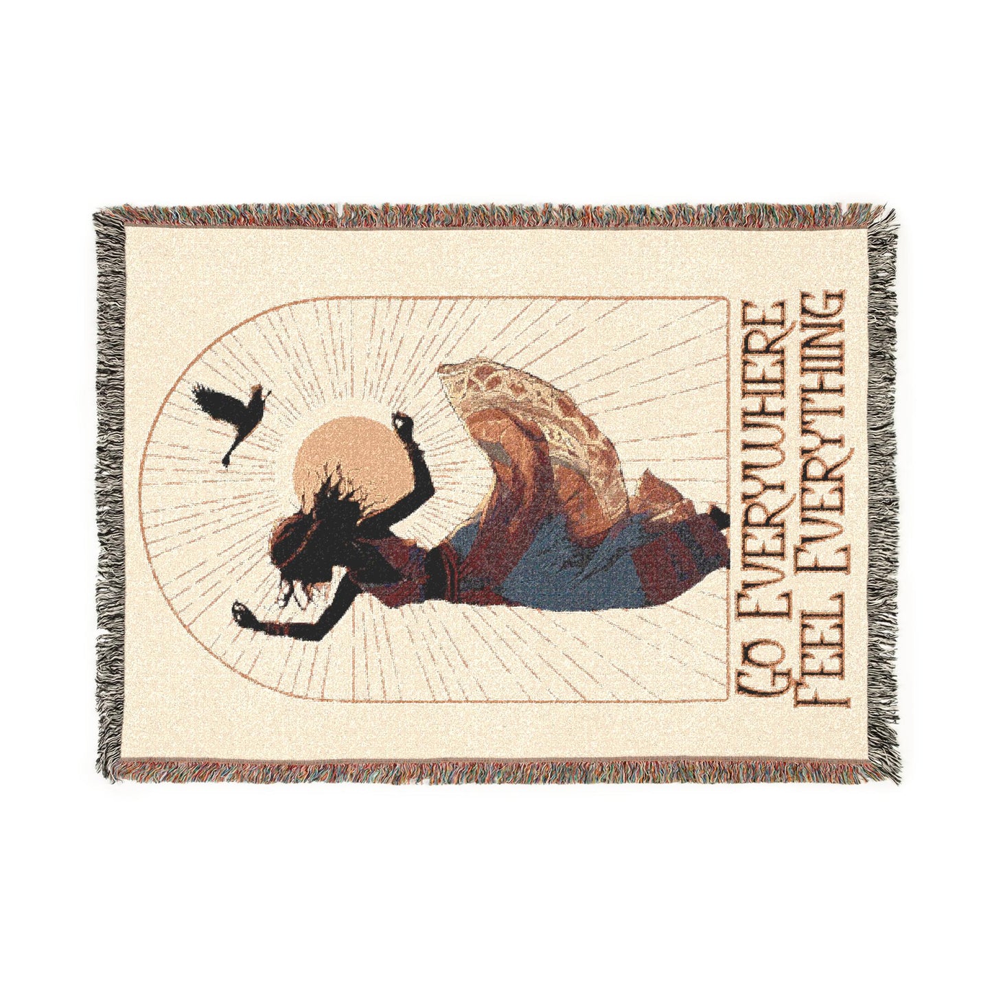 Goose Band Western Sun Blanket, Woven Throw TapestryTravel Vibe