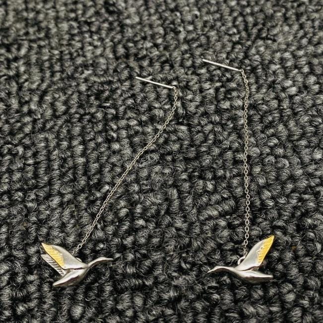 Flying Goose, Threader Earrings, Goose the band