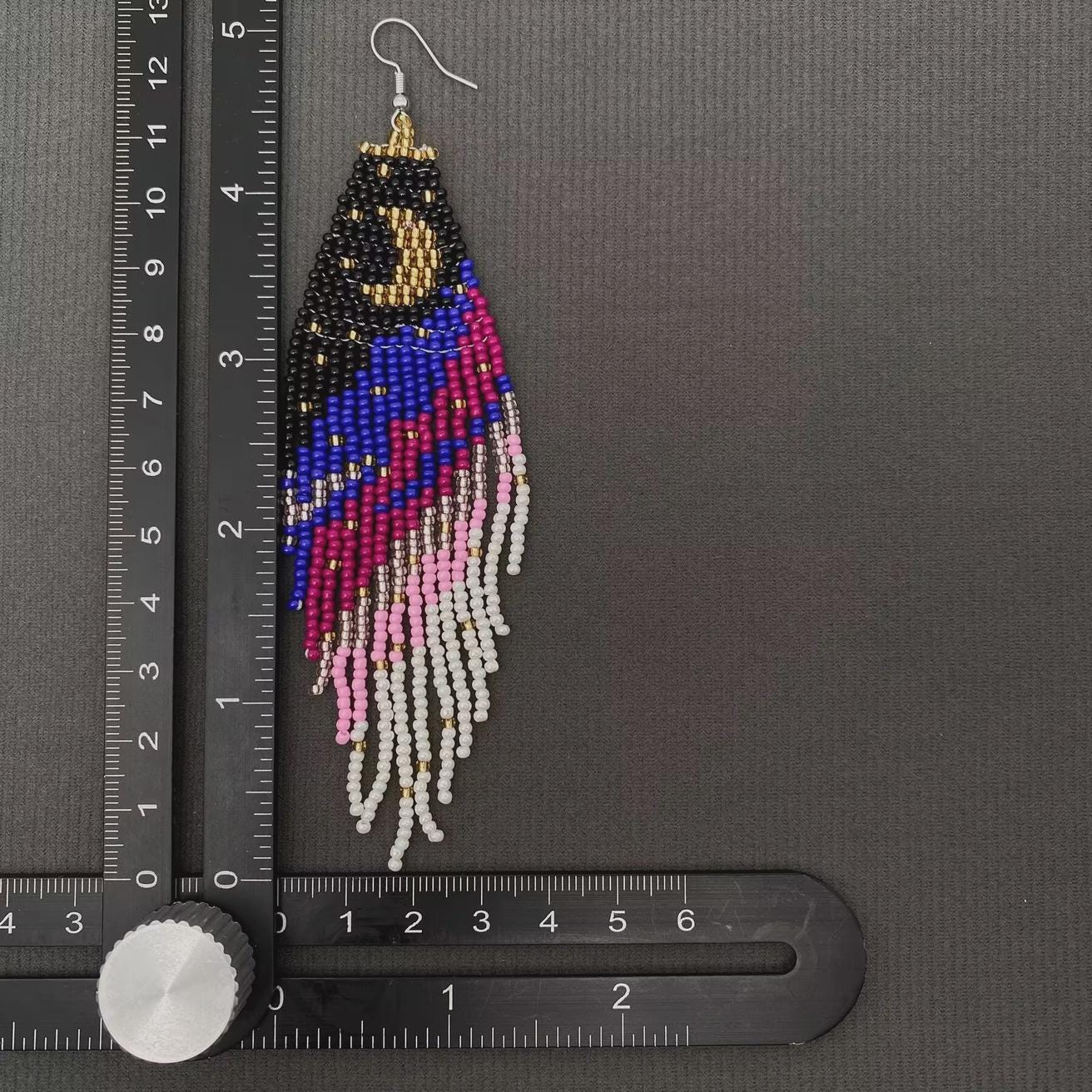 Colorful seed bead fringe earrings, boho statement earrings, long beaded fringe, festival jewelry, hippie, gift for her